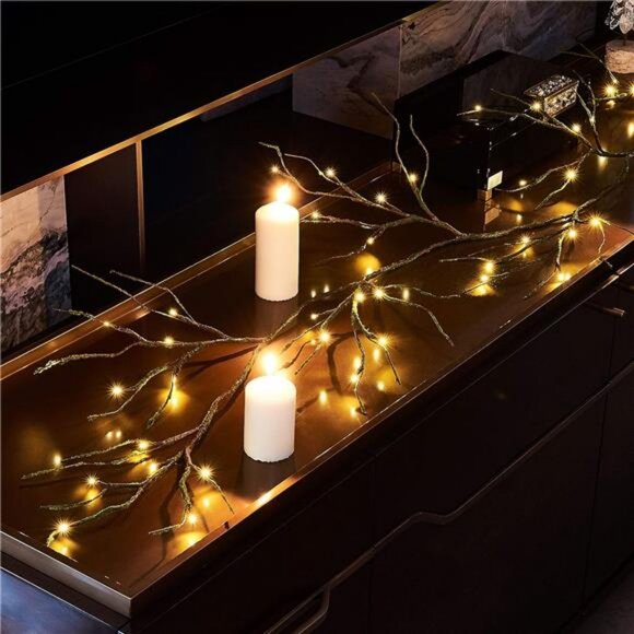 Garland Lights 6FT 48 LED Battery Operated Lighted Twig Vine with Timer - Picture 3 of 7